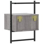vidaXL Table de chevet murale sonoma gris 35x30x51cm bois d'ingénierie