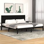 vidaXL Cadre de lit Noir Bois de pin massif 200x200 cm