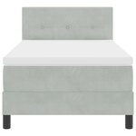 Lit box spring vidaXL avec matelas et lumière LED Gris clair 100x200 cm Velours