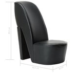 vidaXL Chaise en forme de chaussure à talon haut noir similicuir