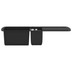 vidaXL Évier de cuisine en granit Double bac Noir