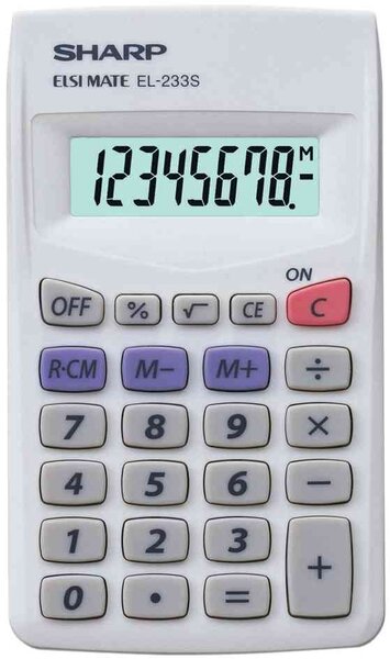 Calculatrice de poche EL 233S 60x103 mm Blanc ou Noir SHARP