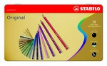 Boite métal 38 Crayon de couleur ORIGINAL mine fine partiellement aquarellable STABILO