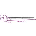 vidaXL Auvent de porte Gris 400x100 cm Polycarbonate