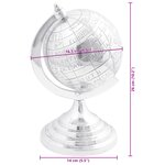 vidaXL Sculpture de globe Argent 16.5x14x26 cm Aluminium