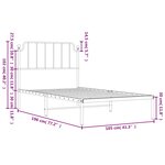vidaXL Cadre de lit métal sans matelas et tête de lit blanc 100x190 cm