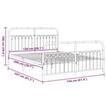 vidaXL Cadre de lit métal sans matelas avec pied de lit noir 150x200cm