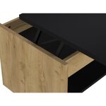 HAPPY Table basse relevable - Décor chene et noir - L 100 x P 50 x H 44 cm