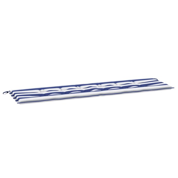 vidaXL Coussin de banc d'extérieur rayé bleu & blanc 180x50x4 cm Tissu Oxford