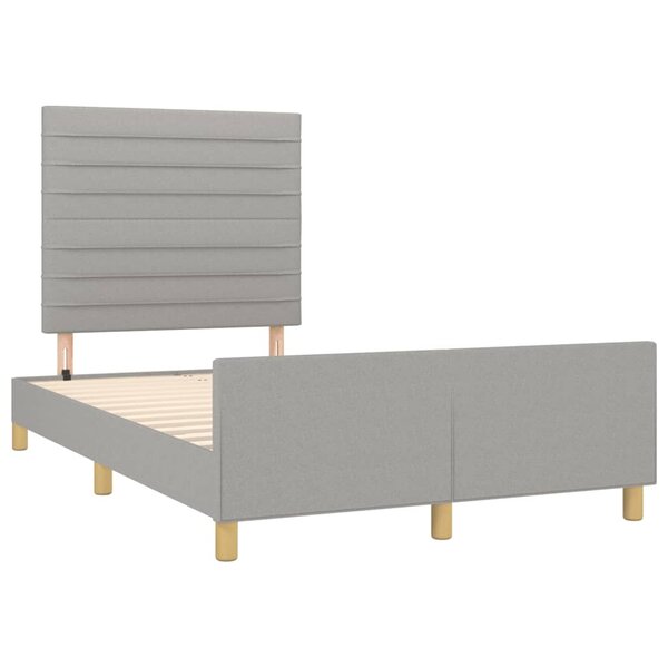 vidaXL Cadre de lit avec tête de lit gris clair 120x190 cm tissu