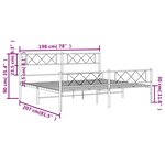 vidaXL Cadre de lit métal sans matelas avec pied de lit noir 193x203cm