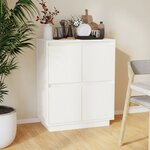 vidaXL Buffet Blanc 60x34x75 cm Bois massif de pin