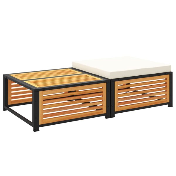 vidaXL Table de jardin avec tabouret bois d'acacia massif