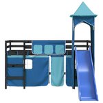 vidaXL Lit mezzanine enfants avec tour bleu 80x200cm bois pin massif
