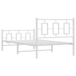 vidaXL Cadre de lit métal sans matelas et pied de lit blanc 100x190 cm