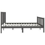 vidaXL Cadre de lit Gris Bois massif 200x200 cm