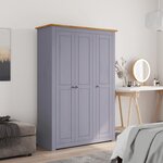 vidaXL Garde-robe 3 portes Gris 118x50x171 5 cm Pin Assortiment Panama