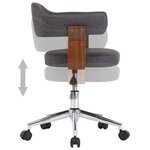 vidaXL Chaises pivotantes à manger lot de 2 gris bois courbé et tissu