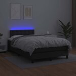 vidaXL Sommier à lattes de lit matelas LED noir 120x190 cm similicuir