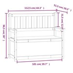 vidaXL Banc Noir 112 5x51 5x96 5 cm Bois de pin massif