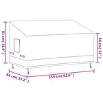 vidaXL Housse de banc 3 places beige 159x84x56/81 cm oxford 600D