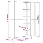 vidaXL Classeur noir 105x40x180 cm acier
