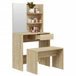 vidaXL Ensemble de coiffeuse Chêne Sonoma 74 5x40x141 cm