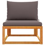 vidaXL Canapé de jardin sans accoudoirs coussins bois massif d'acacia