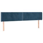 vidaXL Tête de lit avec oreilles Bleu foncé 163x16x78/88 cm Velours