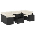 vidaXL Salon de jardin 8 Pièces avec coussins noir résine tressée