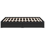 vidaXL Cadre de lit avec tiroirs sans matelas noir 135x190 cm