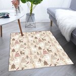 Tapis d'intérieur Noël 70 x 140 cm - Beige