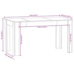 vidaXL Table à manger Blanc 140x74 5x76 cm Bois d'ingénierie