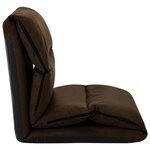 vidaXL Chaise pliable de sol Marron Microfibre