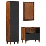Ensemble de Meubles de Salle de Bain vidaXL 3 Pièces en Bois de Manguier Massif