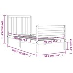 vidaXL Cadre de lit sans matelas 90x200 cm bois de pin massif