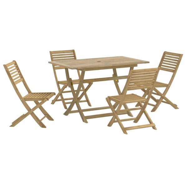 vidaXL Ensemble à manger de jardin 5 Pièces Bois d'acacia solide