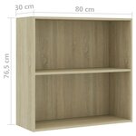 Vidaxl bibliothèque à 2 niveaux chêne sonoma 80x30x76 5 cm aggloméré