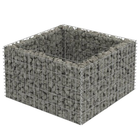 vidaXL Lit surélevé à gabion Acier galvanisé 90x90x50 cm