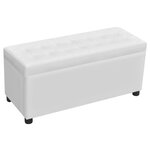 vidaXL Pouf de rangement Cuir synthétique Blanc