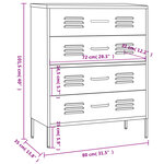 vidaXL Commode Vert menthe 80x35x101 5 cm Acier
