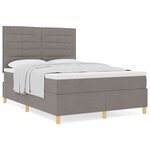 vidaXL Lit à ressorts avec matelas Taupe 160x200 cm Tissu