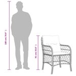 vidaXL Ensemble à manger de jardin et coussins 7 Pièces beige poly rotin