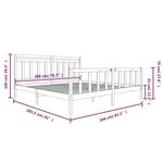 vidaXL Cadre de lit sans matelas gris bois massif 200x200 cm