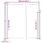 vidaXL Auvent latéral rétractable blanc 200x300 cm