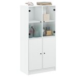 vidaXL Buffet haut avec portes blanc 68x37x142 cm bois d'ingénierie