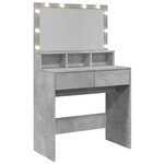 vidaXL Coiffeuse avec LED gris béton 80x41x134 5 cm