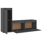 vidaXL Meubles TV 2 Pièces Gris Bois massif de pin