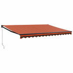 vidaXL Auvent rétractable orange et marron 4 5x3 m tissu et aluminium