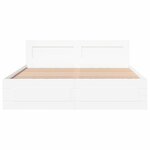 vidaXL Cadre de lit avec tête de lit blanc 160x200cm bois d'ingénierie